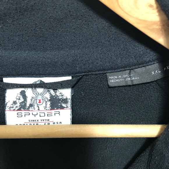 Spyder Sweater Men Black Pullover Jacket Thermal Waffle Knit Quarter Zip - Picture 2 of 7